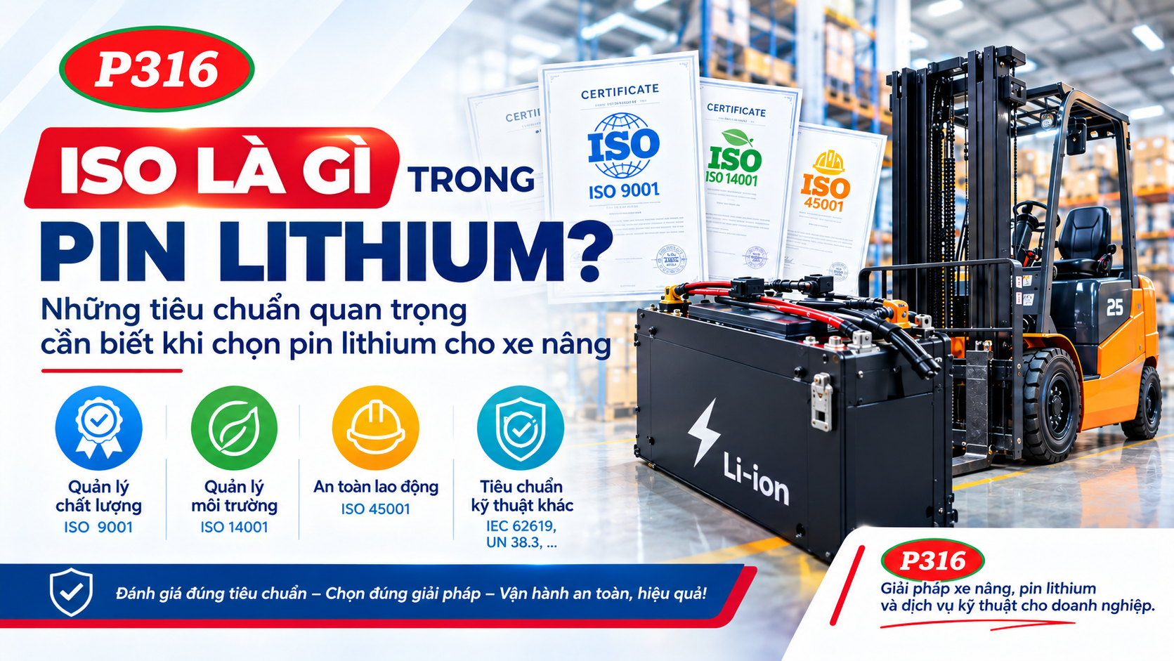 ISO Là Gì Trong Pin Lithium? Tiêu Chuẩn Pin Xe Nâng | P316