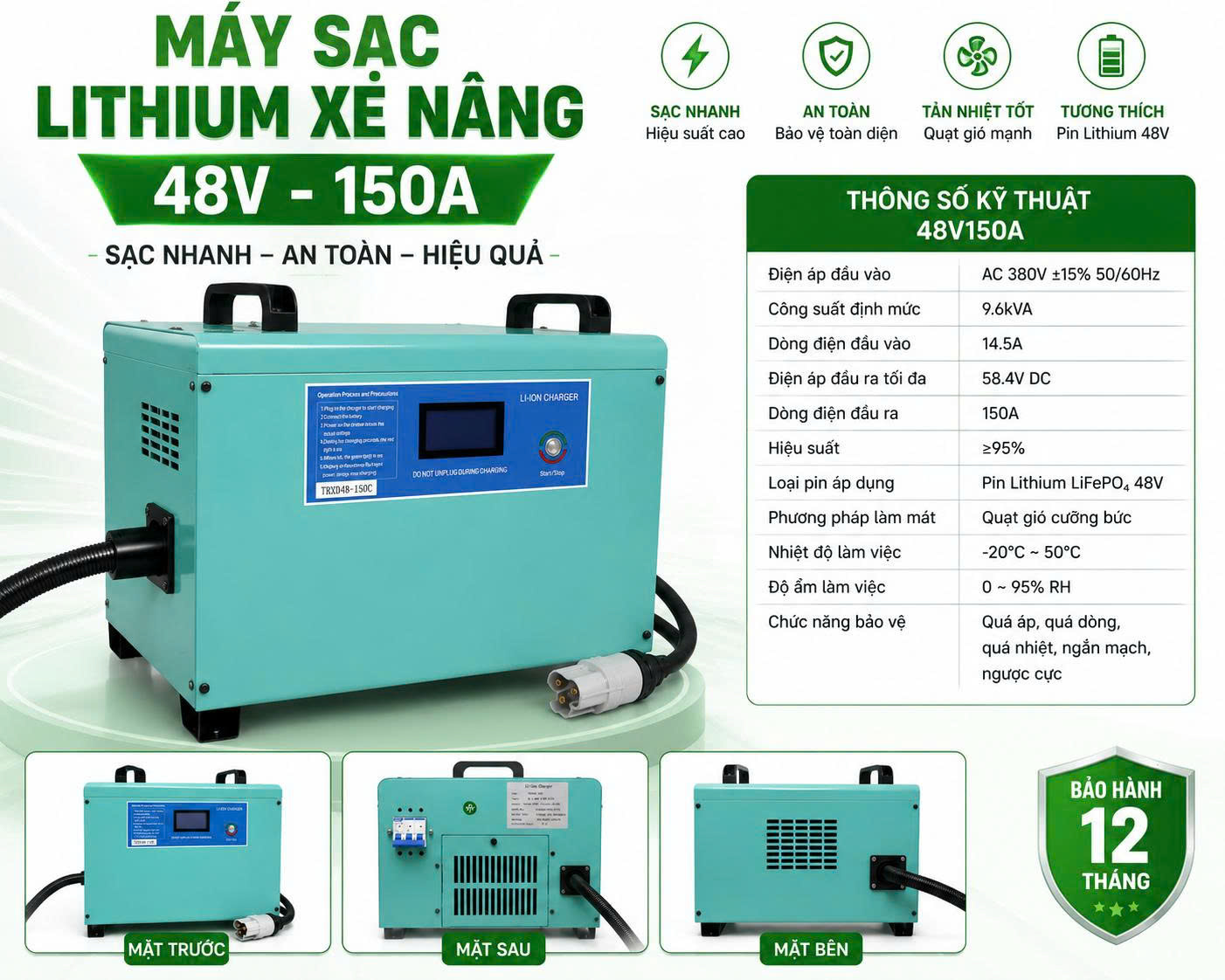 MÁY SẠC BÌNH ĐIỆN NEV48V-150A