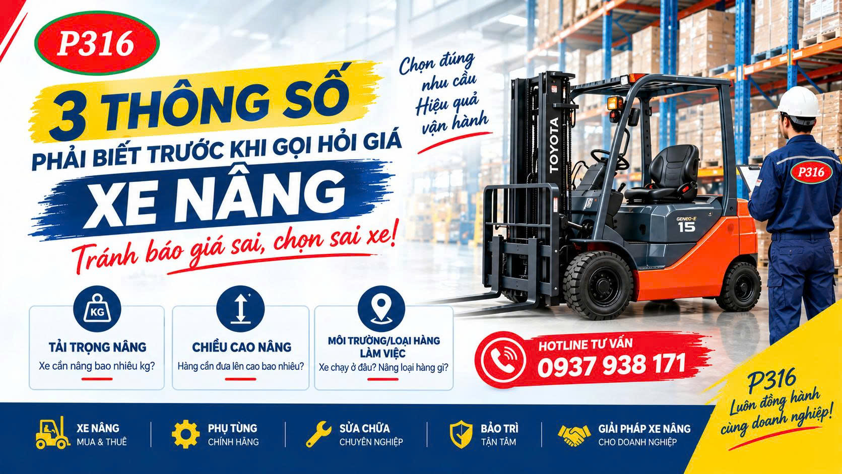3 Thông Số Phải Biết Trước Khi Gọi Hỏi Giá Xe Nâng