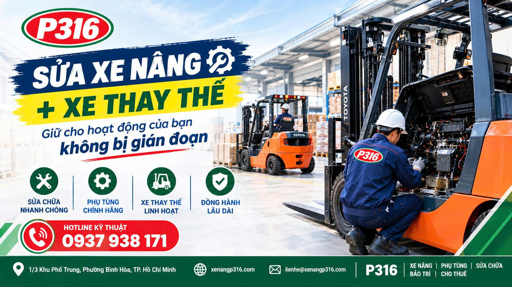 Dịch Vụ Sửa Chữa Xe Nâng Gấp & Cung Cấp Xe Thay Thế P316