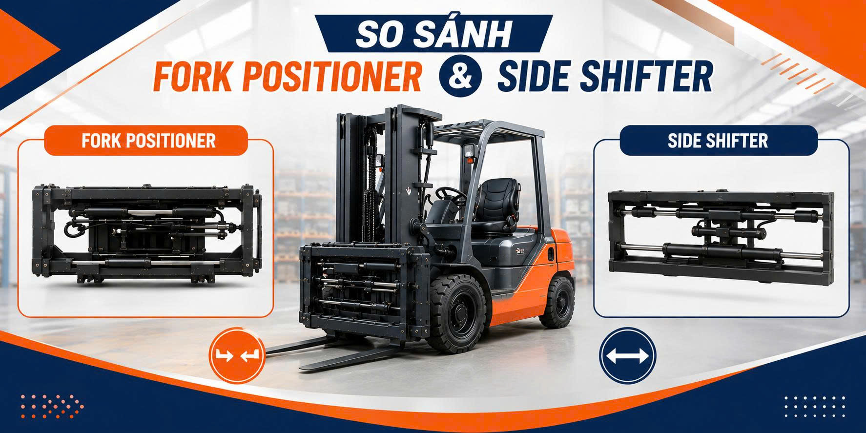 So Sánh Fork Positioner Và Side Shifter | P316 Mua Bán, Sửa Chữa, Cho Thuê xe nâng Tại Việt Nam