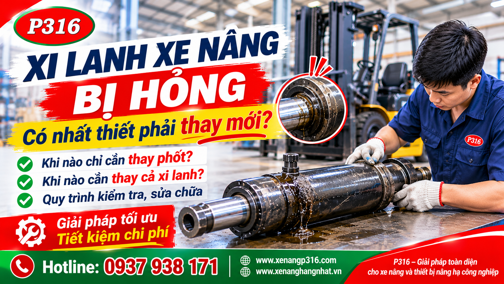 Khi Nào Nên Thay Cả Xi Lanh, Khi Nào Chỉ Cần Thay Phốt Xe Nâng?