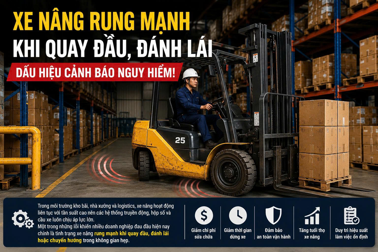 Xe nâng rung mạnh khi quay đầu – Nguyên nhân, cách sửa & dịch vụ sửa chữa hộp số xe nâng P316