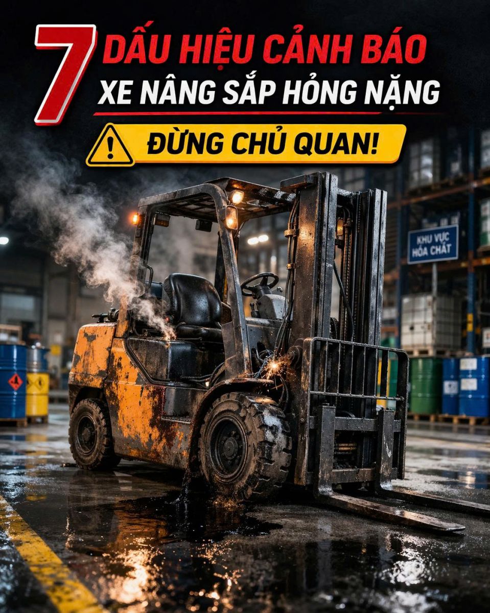 Dấu hiệu xe nâng sắp hỏng nghiêm trọng và giải pháp sửa chữa hiệu quả tiết kiệm chi phí
