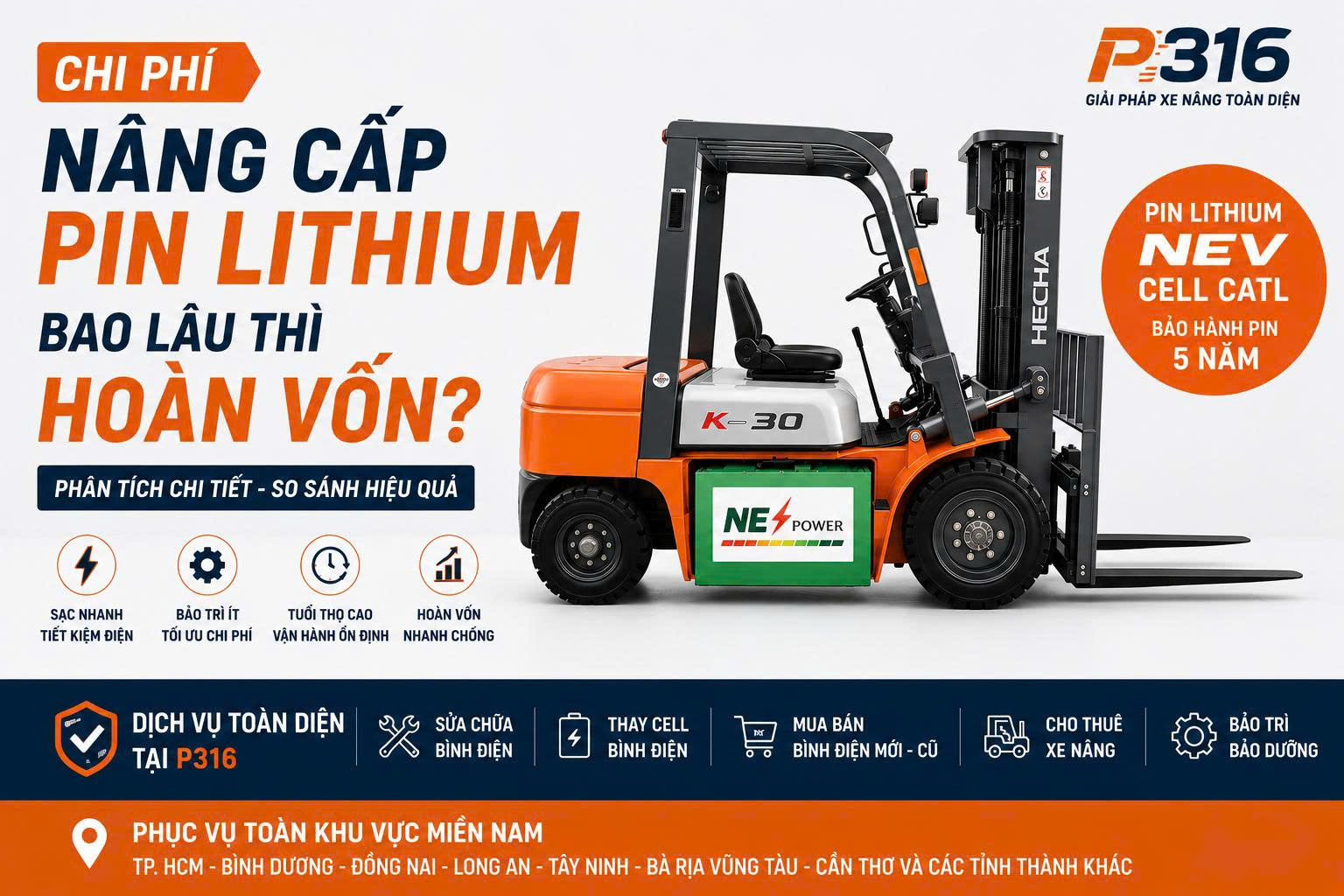 Chi Phí Nâng Cấp Pin Lithium Bao Lâu Thì Hoàn Vốn? | Pin Lithium NEV Cell CATL Chính Hãng P316
