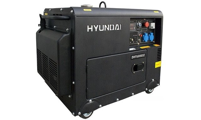 Máy phát điện chạy dầu Hyundai DHY6000SE bình nhiên liệu lớn, dễ di chuyển